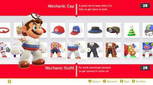 I Had No Idea Mario Was A Mechanic Well Here Is The Mechanic Cap And The Mechanic Outfit From Super Mario Ody Mechanic Clothes Super Mario Odyssey Super Mario