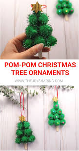 Pom Pom Christmas Tree Ornament Kids Christmas Ornaments Christmas Crafts For Kids Christmas Crafts