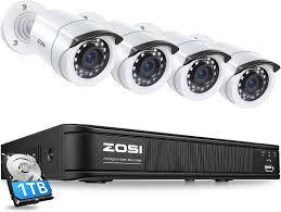 ایگرد | قیمت و خرید دوربین دوربین مداربسته ZOSI H.265 1080p ، دوربین CCTV  DVR 8 با هارد درایو 1TB و دوربین مدار بسته 4 برابر دوربین گلوله 1080p در  خارج ،