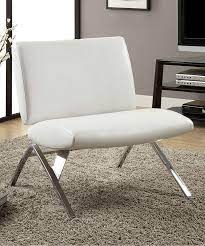 white faux leather accent chair chair accent seating