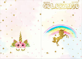 Capa De Caderno Personalizado Unicornio Para Imprimir Revista Colorindo Unicornio Fazendo A Nossa Festa Unicornio Colorido Festa Ponei Decoracao Festa Unicornio