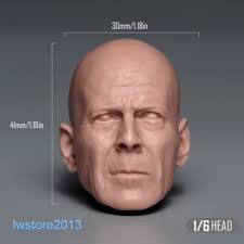 1:6 Bruce Willis Die Hard Head Sculpt Carved For 12" Male Action Figure  Body Toy