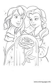 See more ideas about coloring pages, beauty and the beast, disney coloring pages. Belle And Handsome Beast By The Rose Disney Princess Ea67 Coloring Pages Printable