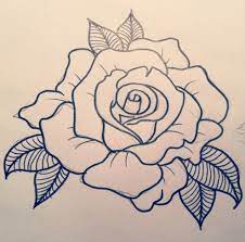 Created with a few delicate black lines, this tattoo makes a charming addition to your existing collection or a great foray into tattooing for first timers. Drawing Outline Easy Rose Drawing Tattoo