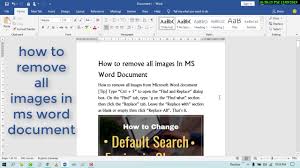 How To Remove All Images In Ms Word Document Ms Word Words How To Remove