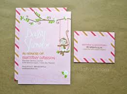 If you don't see anything that immediately strikes you as perfect, then keep in mind that all cards on our site, not just our monkey baby shower invites give you a lot of control in how they look. Printable Monkey Baby Shower Invitations Templates