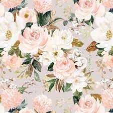 Vintage Magnolia Floral Fabric By The Yard Quilting Cotton Organic Knit Jersey Minky Flower Flo Vintage Floral Backgrounds Floral Fabric Floral Background
