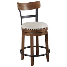 This chair will become your favorite seat. Signature Design By Ashley Valebeck Counter Height Upholstered Swivel Barstool Lindy S Furniture Company Bar Stools