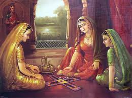 Royal Ladies Playing The Game Of Dice Female Art Painting Indian Paintings Amazing Art Painting