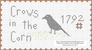 Dmc size of design in unicorn baby birth announcement personalized cross stitch pattern pdf. Free Fall Pattern Crows In The Corn Cross Stitch Halloween Fall Cross Stitch Fall Cross Stitch Cross Stitch Freebies