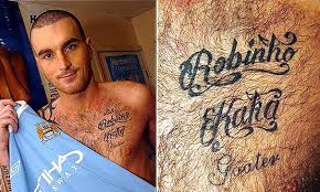 The argentinian forward obliged his request to add his signature to the tattoo, which was subsequently preserved with permanent ink Inside World Soccer Soccer News Stories Scores And Videos Man City Fan Regrets Kaka Tattoo