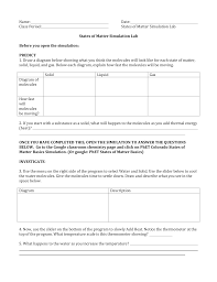 Worksheet states of matter simulation lab answer key … states of matter simulation lab worksheet , these free printable states of matter worksheets help students learn the phases of mater (solid, liquid, and gas) and the phase changes. S T A T E S O F M A T T E R B A S I C S P H E T Zonealarm Results