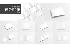 A4 Landscape Brochure Mockup Booklet Design Stationery Mockup Adobe Illustrator Design
