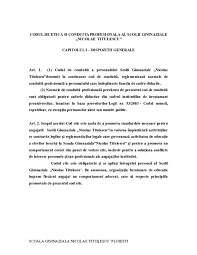 Membrii comisiei de etică, conform deciziei nr. Doc Codul De Etica Si Conduita Profesionala Al Scolii Gimnaziale Nicolae Titulescu Capitolul I Dispozitii Generale G M Academia Edu