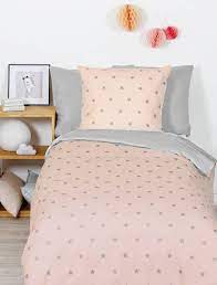 parure de lit etoiles rose linge de lit kiabi housse de couette rose parure de lit parrure de lit