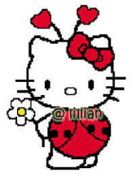 Details About Hello Kitty In Ladybug Ladybird Costume Cross Stitch Pattern