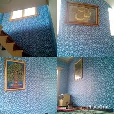 Wallpaper Dinding Batik Biru Muda Sticker Dinding 3d Dinding Kamar Tidur Dinding Murah Rumah Shopee Indonesia