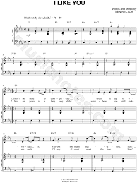 Ben Rector I Like You Sheet Music In Eb Major Transposable Download Print Sku Mn0129380