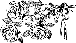 Vintage Snips And Clips Black And White Illustration Of Three Roses Public Domain Free Clipar Clip Art Vintage Rose Illustration Black And White Illustration