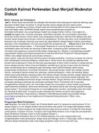 Nama lengkap saya adalah anugrah perdana wijaya. Contoh Kalimat Perkenalan Saat Menjadi Moderator Diskusi