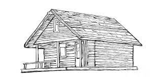 Cabin ilrations and clipart (,) log cabin. Little Cabin In The Woods Drawing By Edward Fielding