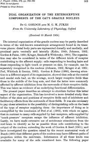 Dual Organization Of The Exteroceptive Components Of The Cat S Gracile Nucleus Gordon 1964 The Journal Of Physiology Wiley Online Library