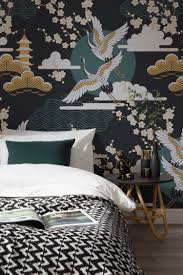 Dark Sky Oriental Wallpaper Mural Murals Wallpaper Oriental Bedroom Gold Bedroom Oriental Wallpaper
