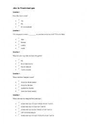 She was uprooted from her happy and simple life in minnesota and taken to san francisco, california, where she experiences various changes in her life. Alice In Wonderland Quiz Esl Worksheet By Jmodesto