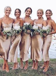 Bridesmaid Dresses 2019 Spaghetti Straps Robe Demoiselle D Honneur Tea Length D Beach Bridesmaid Dresses Summer Bridesmaid Dresses Champagne Bridesmaid Dresses