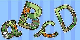 The letters of the alphabet that are used least frequently in the english language are q, j, z and x. Jungle Themed Size Editable Display Lettering