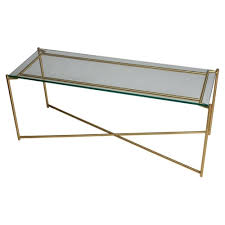 From glass hallway tables to small mirrored console tables, our range offers a wide console tables (27). Buy Clear Glass Low Console Media Table Brass Base At Fusion Living