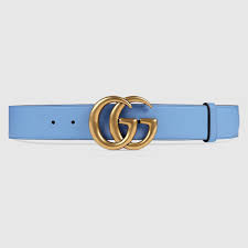 Black And Gold Gucci Belt Womens Gucci Leather Belt With Double G Buckle In Light Blue Modesens Gucci Leather Belt Womens Leather Belt Gucci Leather