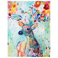Diy 5d Diamond Painting Embroidery Colorful Deer Cross Crafts Stitch Home Decor Art Painting Cross Paintings