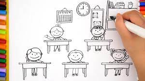 How to draw and color classroom step by step easy. How To Draw Classroom For Kids Learn Colors And Coloring Pages For Kids Youtube