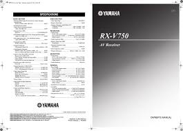 Yamaha Rx V750 Specification Manualzz Com