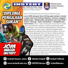 Universiti teknologi mara cawangan johor kampus pasir gudang jalan purnama, bandar seri alam 81750 masai johor darul ta'zim, malaysia no. Ar Twitter Kolej Instedt Tawarkan Juga Dua Program Dengan Usahasama Dengan Uitm Iaitu Diploma Pengajian Sukan Diploma Pengurusan Teknologi Pejabat Visit Instedtdesaru For More Info And Senarai Kelayakan Permohonan