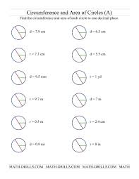 The Circumference And Area Of Circles A Math Worksheet Area Worksheets Kids Math Worksheets Math Homework