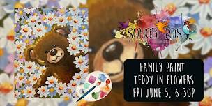 Family Paint Party at Songbirds-Teddy in Flowers