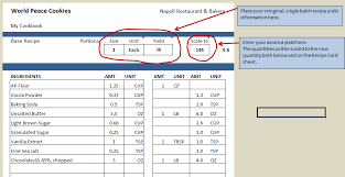 Excel Recipe Template For Chefs Chefs Resources