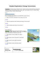 37 full pdf related to this paper 5 4 Gizmo Energy Conversions Maddiehealy Name Maddie Healy Date Student Exploration Energy Conversions Vocabulary Chemical Energy Electrical Current Course Hero