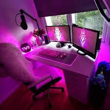 Pin By Cuzture On Pink Things Gamer Room Computer Gaming Room Gaming Setup Girl