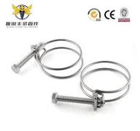 China Stainless Steel Double Wire Hose Clamp Galvanized Steel Wire Clamp