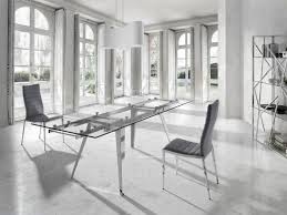 Flash furniture carlisle 48 round glass dining table with black metal frame flash furniture. Extendible Dining Table With Tempered Glass Top And Stainless Steel Frame