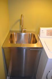 beautiful slop sink in basement