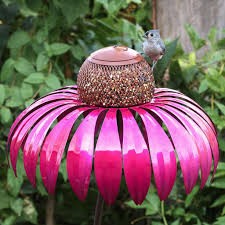 With a feeder, they may fill up on seeds, and. Coneflower Bird Feeder Metal Garden Art Desert Steel