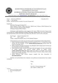 Nah, jika sudah paham dengan penjelasan di atas, selanjutnya cobalah untuk membuat contoh surat sesuai dengan struktur surat undangan seminar. Surat Undangan Lembaga Penelitian Dan Pengabdian Masyarakat