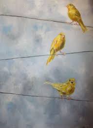 Birds On A Wire Painting Birds On A Wire By Claudia Plunkett Bird Silhouette Art Birds Painting Bird Pictures