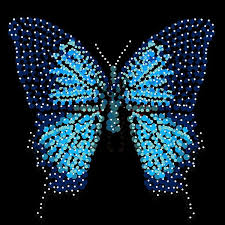 Blue Butterfly Black Background By R Allen Swezey Blue Butterfly Dots Art Mandala Painted Rocks