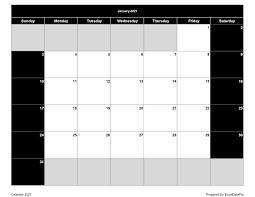 Download 2021 Monthly Calendar (Sun Start) Excel Template - ExcelDataPro
