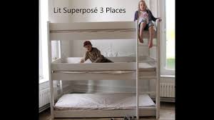 Le lit est à la chambre ce que le canapé est au salon, c'est à dire qu'il est l'élément central autour duquel tout s'articule, il est donc essentiel de le choisir avec minutie. Lit Superpose Triple Mathy By Bols Secret De Chambre